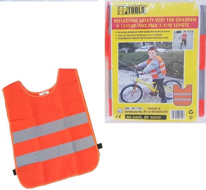 toptools Veiligheidshesje - Veiligheidsvesten - Kind - Oranje 1 stuks