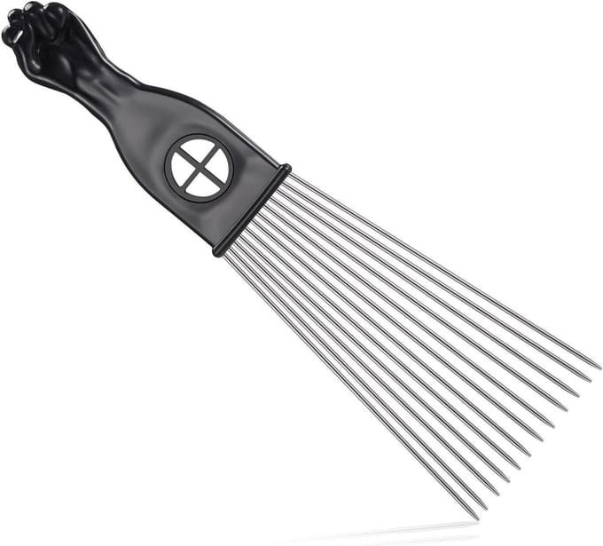 Afro Kam - Haar Krul Kam - Haar Styling - Brede Tand - 24 cm - Zwart