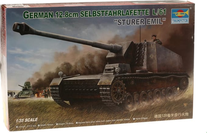 Modelbouwkit Zelfrijdende Bord 12.7 cm L/61 Sturer Emil - Gedetailleerd