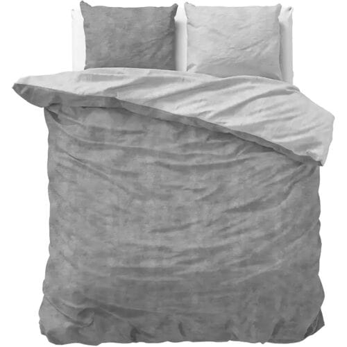 Sleeptime Dekbedovertrek Washed Cotton Grijs - Lits-jumeaux 240 x 200/220 cm + 2 kussenslopen