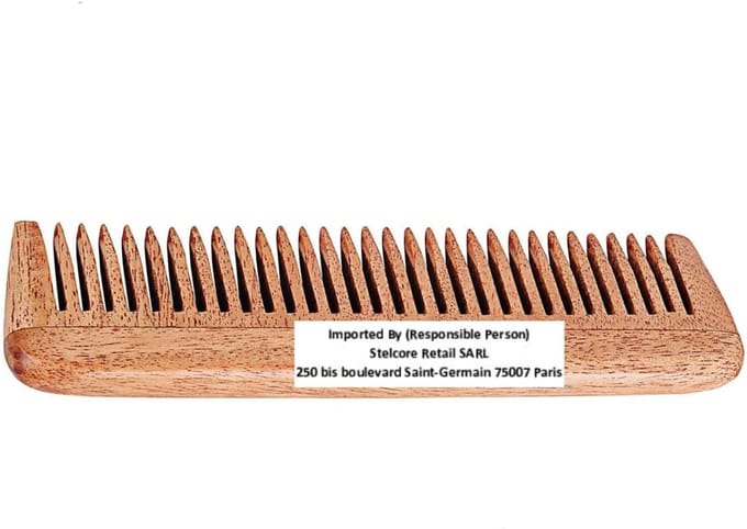 Handgemaakte Kam - Neem Hout Kam - Haar Ontwarren - Niet Statisch - 12.7 x 4 cm