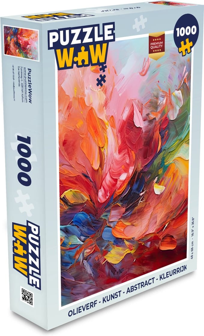 Puzzel Olieverf - Kunst - Abstract - Kleurrijk - Legpuzzel - Puzzel 1000 stukjes volwassenen