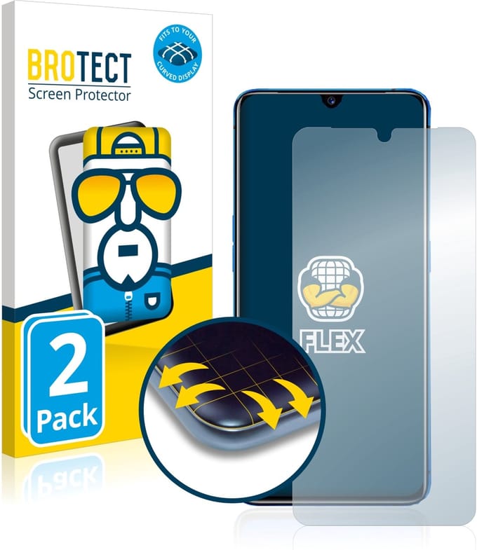 BROTECT - Screenprotector voor realme X2 Pro - Folie Beschermfolie transparant volledig dekking - 2 Stuks
