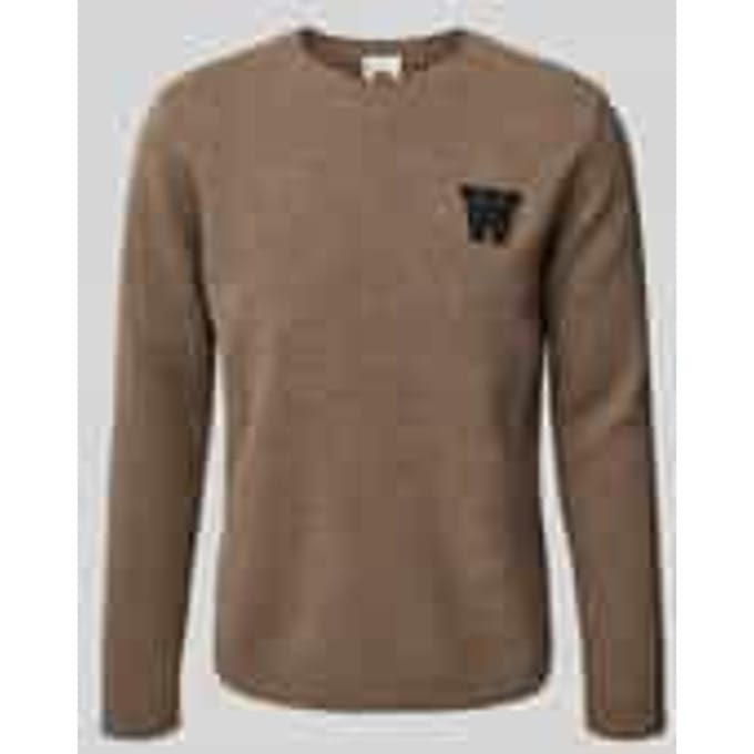 Wollen pullover in gebreide look
