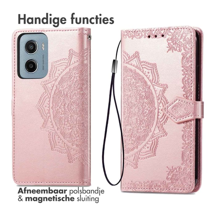 imoshion Mandala Bookcase voor de Motorola Moto G05 / E15 - Rosé Goud