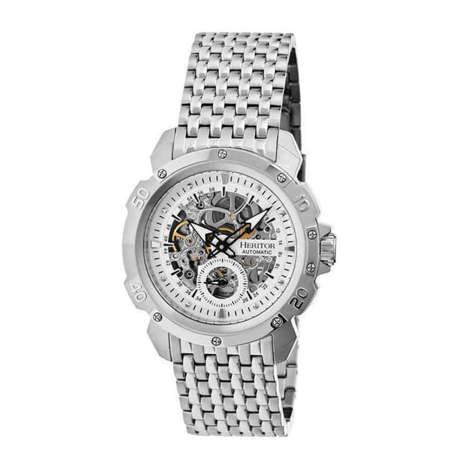 Heritor Automatic Conrad Skeleton Armbandhorloge - Zilver