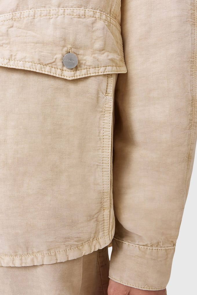 AllSaints Hettie Shacket Sand Brown Taglia: L | Sovracamicie Outlet | Donna | Marrone