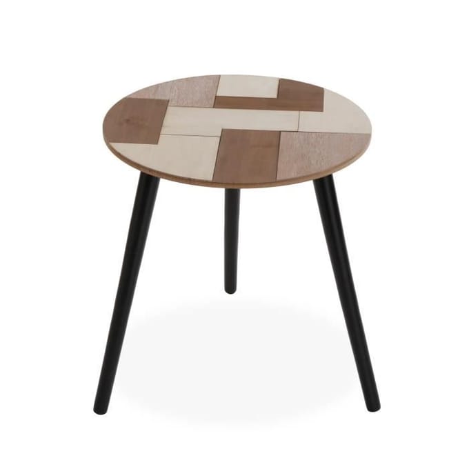Table d'appoint pour le salon Berat - 50 x 44 x 44 cm - Table basse auxiliaire en Bois - Marron et noir - Versa noir
