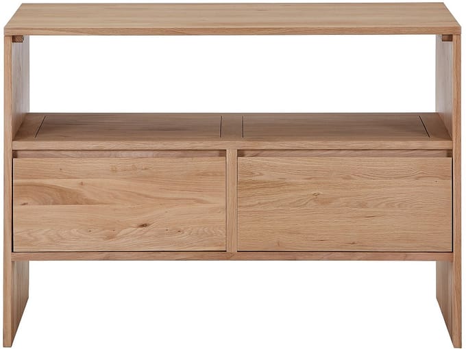 Vente-unique Wastafelmeubel van massief eikenhout - Licht natuurlijk - 110 cm - CAVIZO