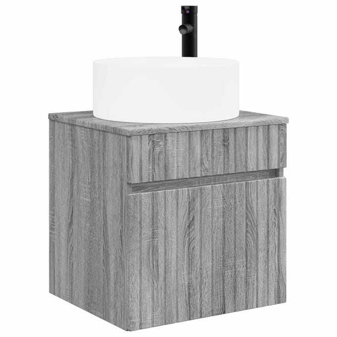 vidaXL Wandgemonteerd wastafelmeubel Grijs Sonoma 49 x 44,5 x 80 cm