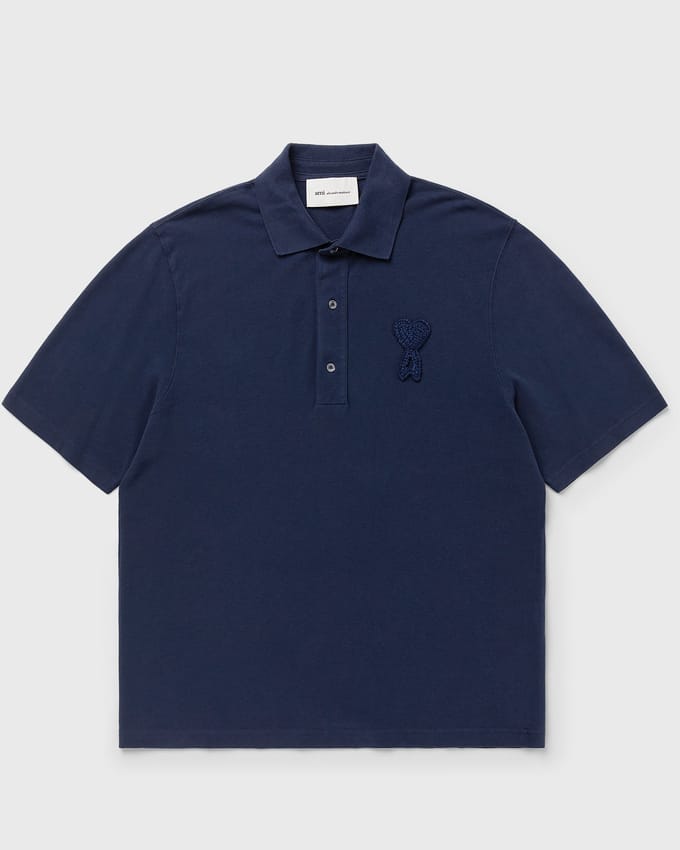 BOXY FIT POLO WITH AMI DE COEUR KNITTED PATCH