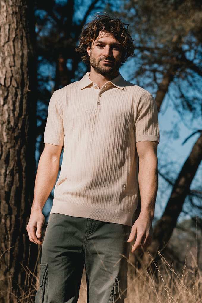 Kultivate Pl Vertical Ecru Maat: M | Poloshirts Outlet | Heren | Ecru