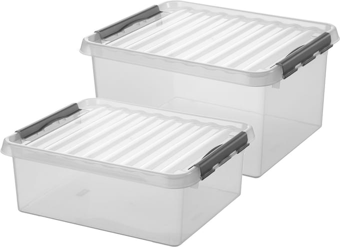 Sunware opbergboxen set - 4x stuks - in 25L en 36L - kunststof - met deksel