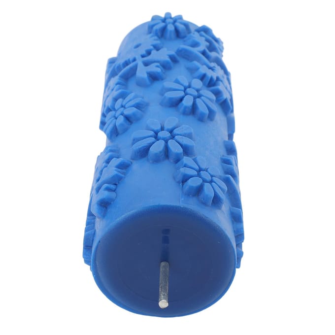 Patroon Verfroller 5 Inch Bloem Design Rubber Decoratieve Textuurroller voor Muur Plafond Deur blue