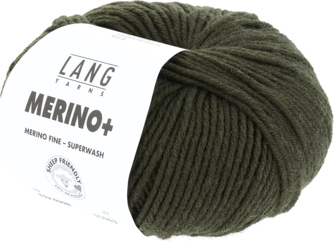 Lang Yarns Merino Plus - 398 donker olijfgroen - Merinowol Garen