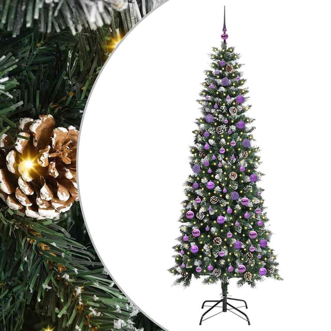 vidaXL - Kunstkerstboom - Groen - 210 - cm - PVC - en - Plastic - en - Staal