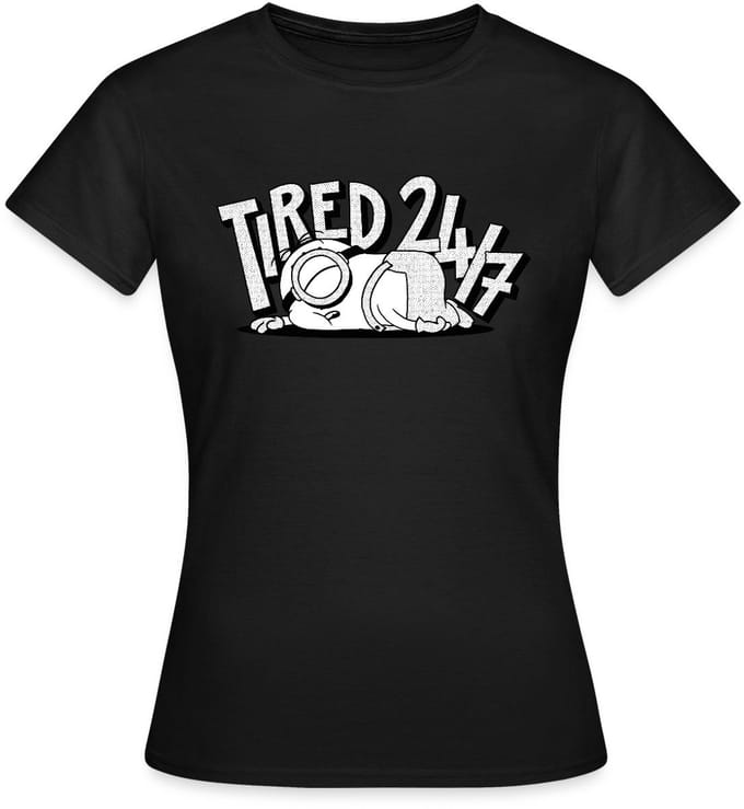 Minions Stuart Tired 24/7 T-Shirt Dames