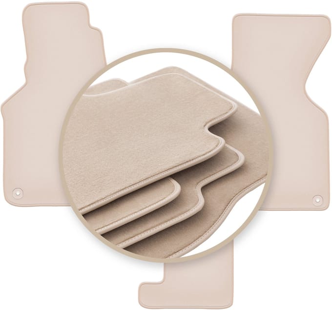 PREMIUM beige matten voor: Volkswagen Transporter T4 caravelle handgeschakeld 1993-2001