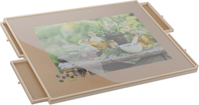puzzeltafel - 1500 stukjes - draaibaar - 4 lades - verstelbaar - cover