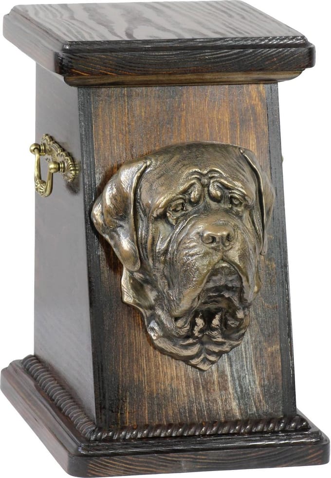 Engelse Mastiff urn - elegante gedenkurn met hondenbuste