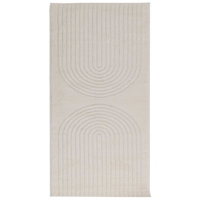 vidaXL - Binnen - kleed - GALATI - Crèmekleurig - 150 - x - 80 - cm - Polyester