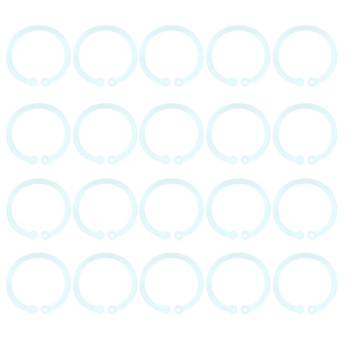 20 stuks Plastic Ringen Transparant Flexibel Losbladig Boekbinder Ringen voor School Thuis Kantoor Kaarten white