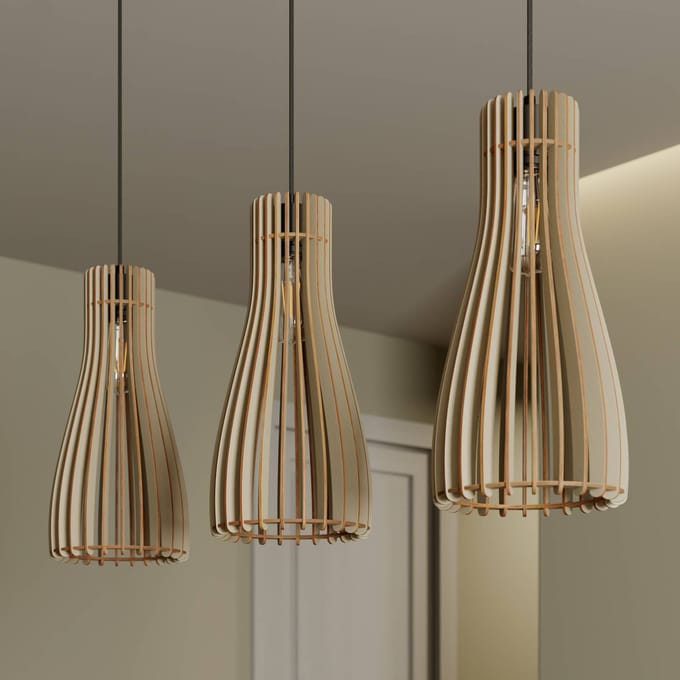 Envostar Furn hanglamp, berkenmultiplex, 3-lamps