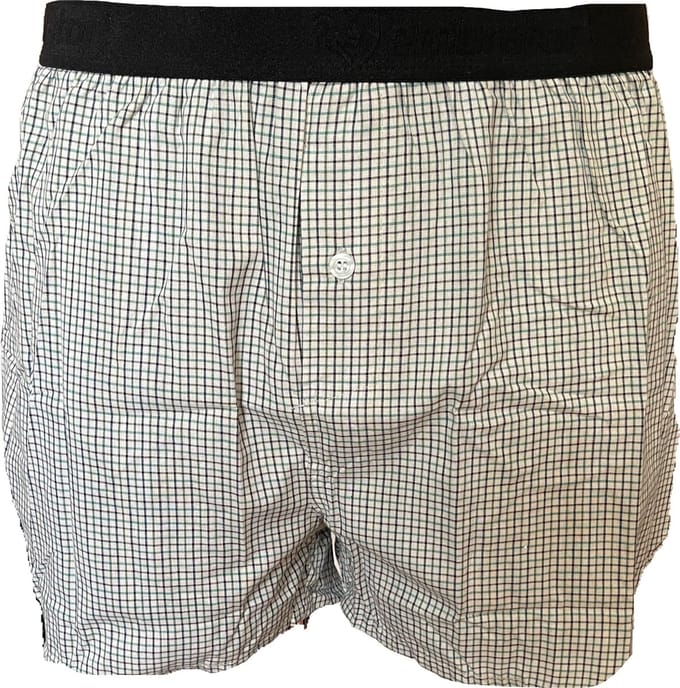 Embrator mannen Boxershort geweven katoen groen/wit/zwart XL