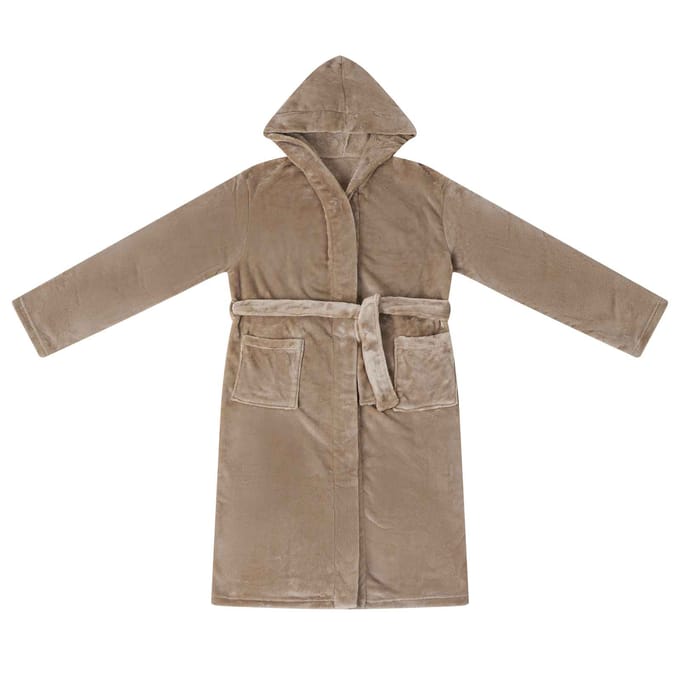 vidaXL Badjas Hoodie Camel M Flanel