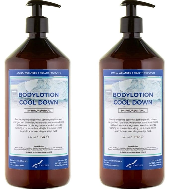 Bodylotion Cool Down 1 Liter - met gratis pomp - set van 2 stuks