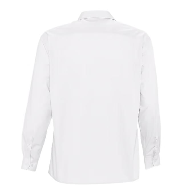 SOLS Heren Baltimore Poplin Overhemd met Lange Mouwen (Wit)