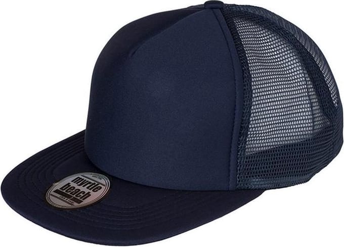 Myrtle Beach Volwassenen Unisex 5 Panel Flat Peak Cap (Marine/Navy)