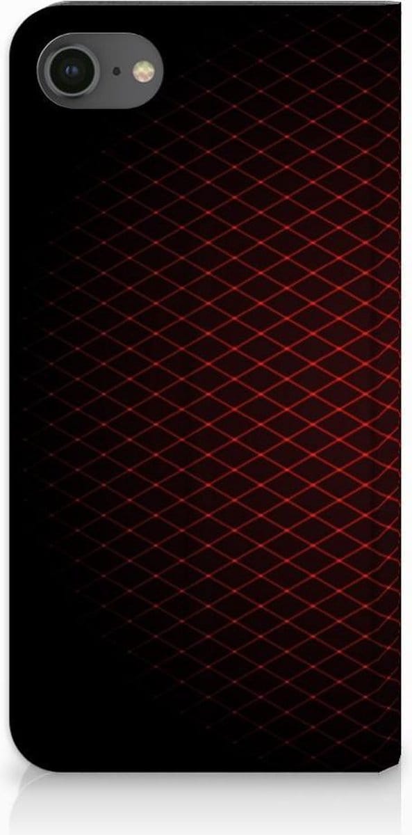 iPhone 7 | 8 | SE (2020) | SE (2022) Hoesje met Magneet Geruit Rood
