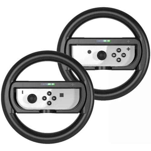 JYS Nintendo Switch Steering Wheel & Comfort Grip Pair-Zwart (Switch) Gebruikt
