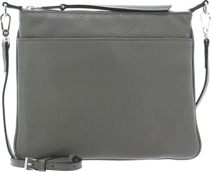 abro Leren Schoudertas Leather Adria Crossbody Bag Onefold Zinc Grijs