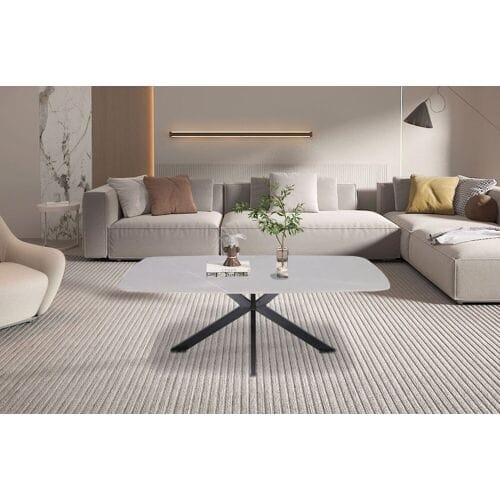 Salontafel 'Apollo' 130 cm Deens Ovaal Steen Grijs mat
