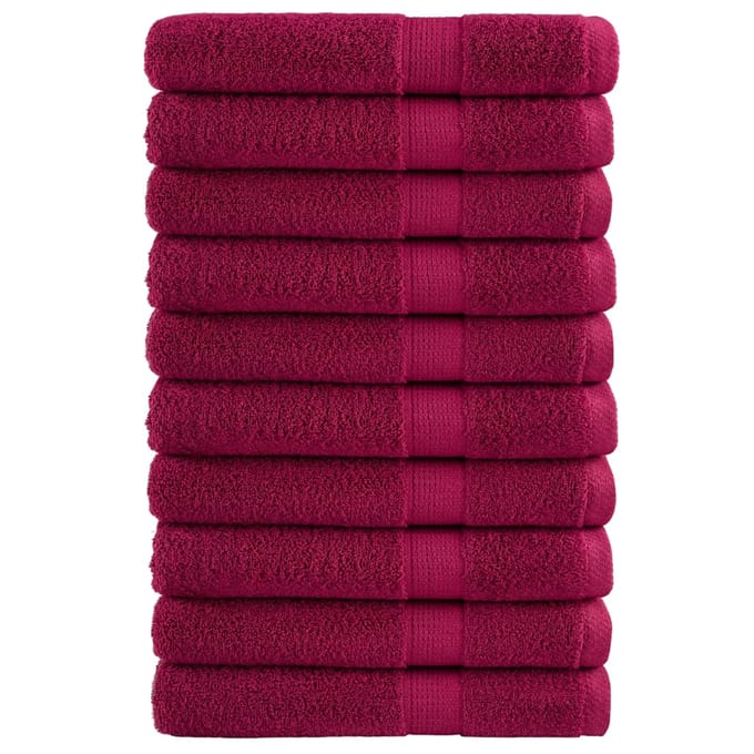 vidaXL - Saunahanddoeken - SOLUND - 10 - st - 600 - g/m² - 80x200 - cm - bordeaux