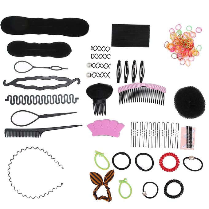 20 stuks Haarvlecht Tool Set Styling Twists Vlecht Kappersgereedschap Haaraccessoire black