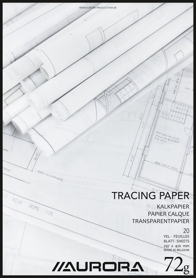 Aurora Overtrekpapier - Kalkpapier - Kopgelijmd - A3 - 72g - 20 vel