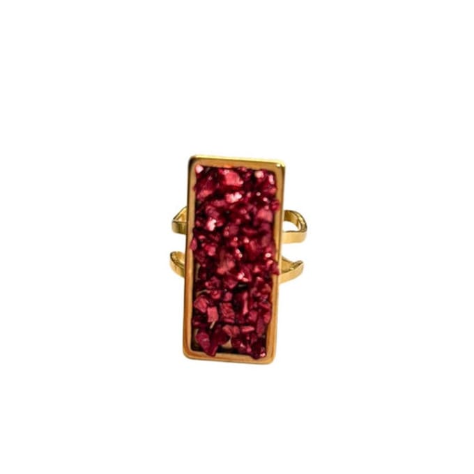 2 Love It - Crush of Gold - dames - ring - verstelbaar - rood