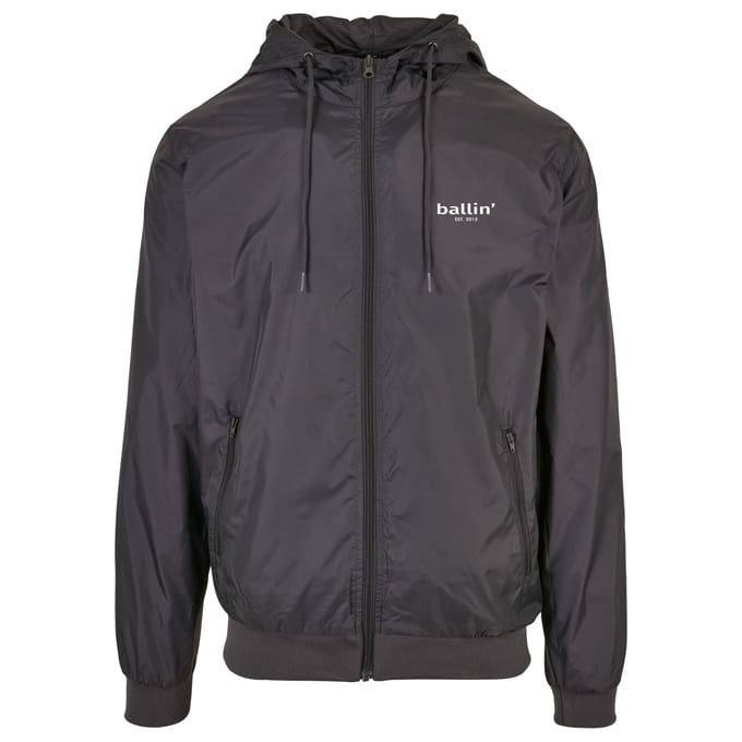 Heren Jas zomer met Ballin Est. 2013 Windjack Print - Grijs - Maat 3XL