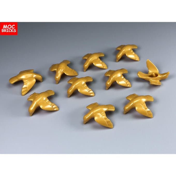 Briques MOC Animal Moineau Oiseau Forêt Plume Dorée Particules Assemblées Ville Blocs de Construction Pièces Jointes Jouets Objets de Jeu brown