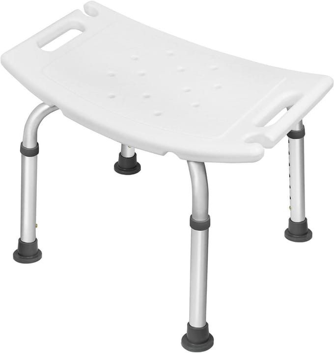 Douchestoel - Badkruk - Veilig Douchen - Antislip Voeten - 38-53 cm - Wit
