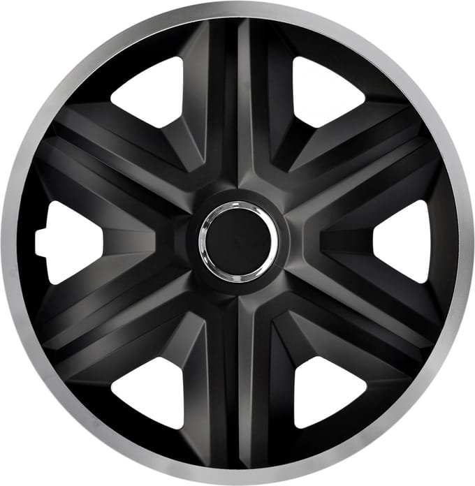 NRM FAST LUX - wieldoppen 14" - Set van 4 stuks - zwart / zilver
