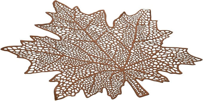 J-Line placemat Blad - kunststof - bruin