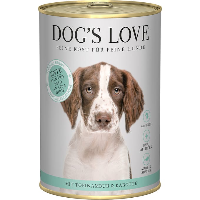 6x 400g Dog's Love Hypoallergeen Eendenvoer Nat