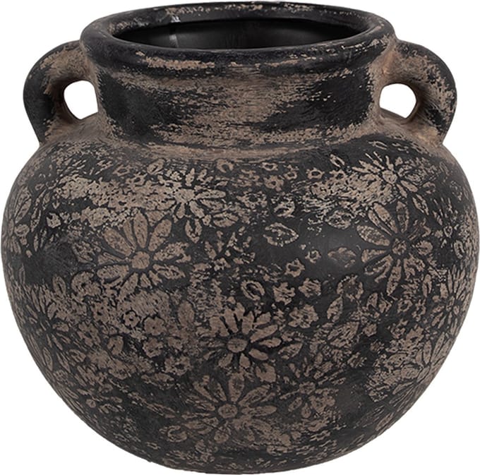 Clayre & Eef Bloempot Ø 16x14 cm Grijs Keramiek