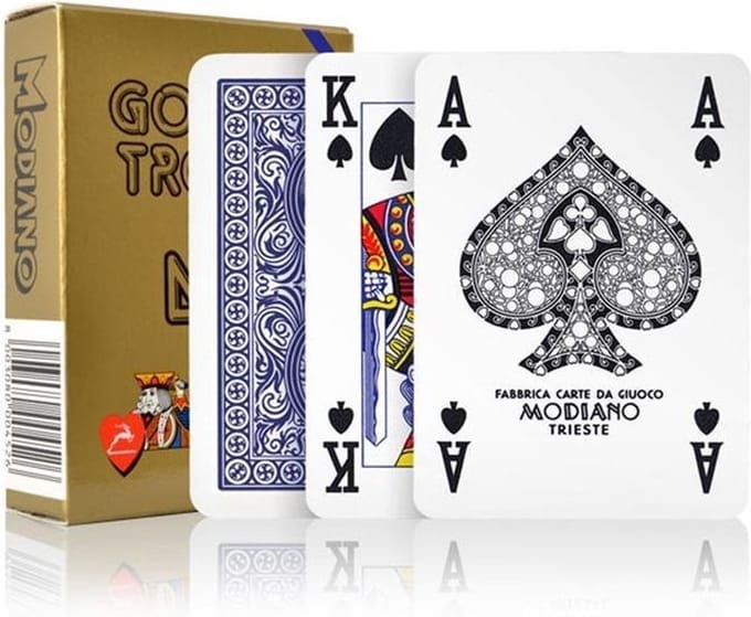 CARTE MODIANO POKER GOLDEN TROPHY 4 STANDARD INDEX Blauw