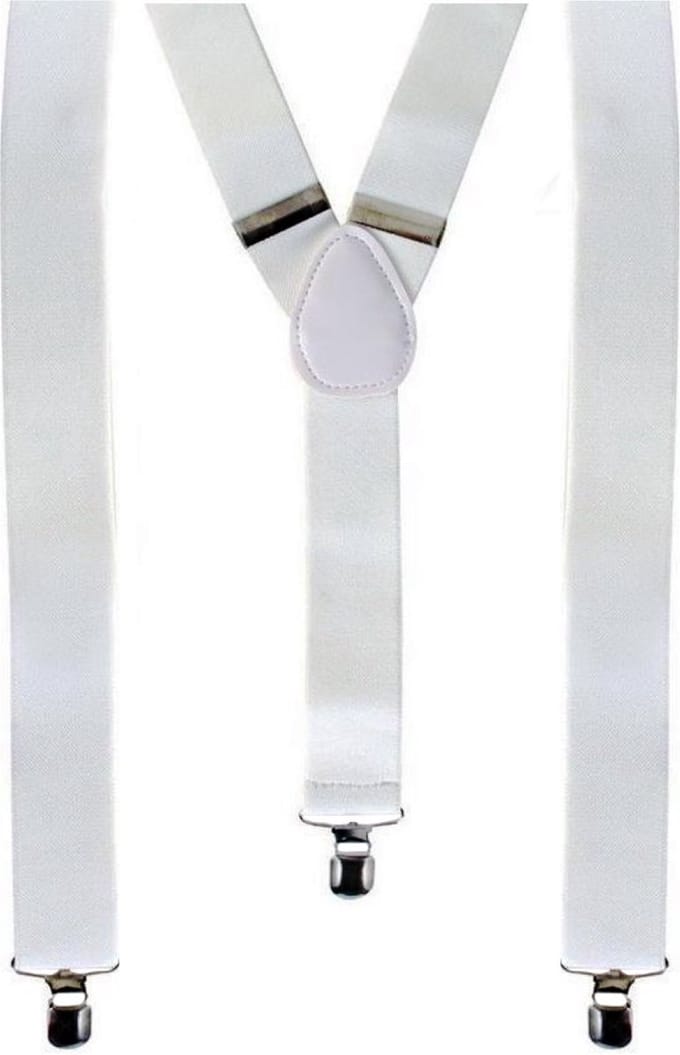 Bretels - Wit witte bretels 1 set