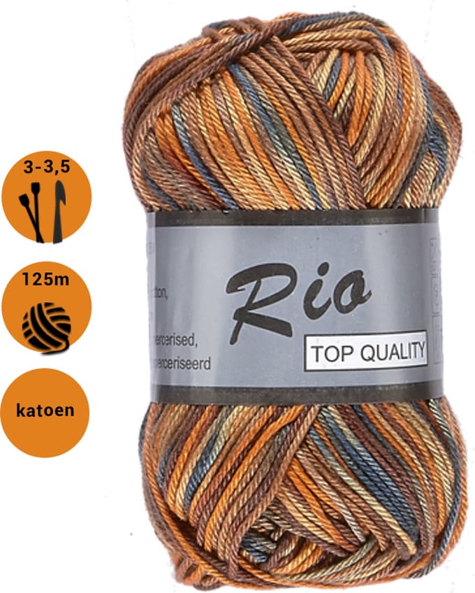 Rio Multi bruin blauw - gemêleerd katoen garen